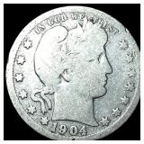 1904-O Silver Barber Quarter NICELY CIRCULATED