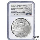 2020 Silver Eagle NGC MS69