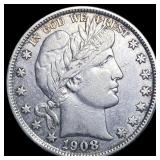 1908-D Silver Barber Half Dollar NEARLY UNCIRCULAT