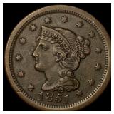 1851 Braided Hair Large Cent NEARLY UNCIRCULATED