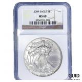 2009 Silver Eagle NGC MS69