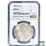 1882-CC Morgan Silver Dollar NGC MS62