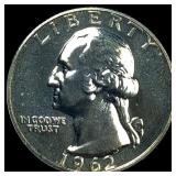 1962 Silver Washington Quarter CHOICE PROOF