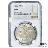 1884-CC Morgan Silver Dollar NGC MS61