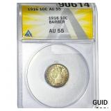 1916 Barber Dime ANACS AU55