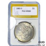 1882-S Morgan Silver Dollar PGA MS66