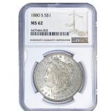 1880-S Morgan Silver Dollar NGC MS62