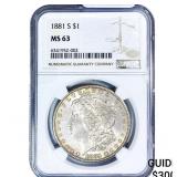 1881-S Morgan Silver Dollar NGC MS63