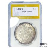 1891-O Morgan Silver Dollar PGA MS63