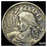 1925 Poland Silver 1 Zloty Toned
