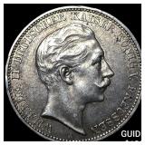 1912 Germany Prussia Silver 3 Mark