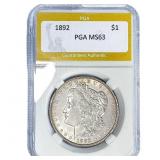 1892 Morgan Silver Dollar PGA MS63