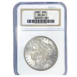 1887 Morgan Silver Dollar NGC MS64
