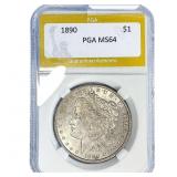 1890 Morgan Silver Dollar PGA MS64