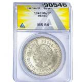 1947-Mo 5P Mexico ANACS MS64