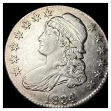 1834 Capped Bust Half Dollar CLOSELY UNCIRCULATED