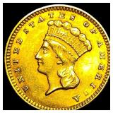 1874 Gold $1 Indian Princess Head CLOSELY UNCIRCUL