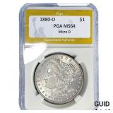 1880-O Morgan Silver Dollar PGA MS64