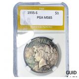 1935-S Silver Peace Dollar PGA MS65