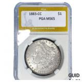 1883-CC Morgan Silver Dollar PGA MS65