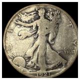 1921-D Silver Walking Liberty Half Dollar NICELY C