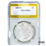 1897-S Morgan Silver Dollar PGA MS64