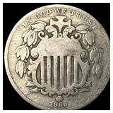 1866 Shield Nickel NICELY CIRCULATED