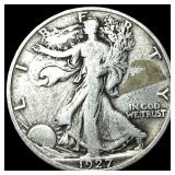 1927-S Silver Walking Liberty Half Dollar LIGHTLY