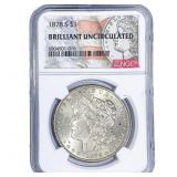 1878-S Morgan Silver Dollar NGC BU