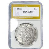 1901 Morgan Silver Dollar PGA AU58