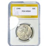 1946 Walking Liberty Half Dollar PGA MS64