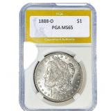 1888-O Morgan Silver Dollar PGA MS65