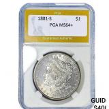 1881-S Morgan Silver Dollar PGA MS64+