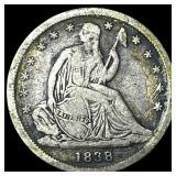 1838 Seated Liberty Silver Dime LIGHTLY CIRCULATED