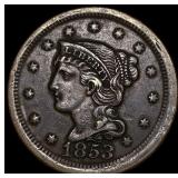 1853 Braided Hair Large Cent NEARLY UNCIRCULATED