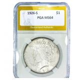 1926-S Silver Peace Dollar PGA MS64