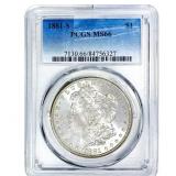 1881-S Morgan Silver Dollar PCGS MS66
