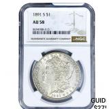 1891-S Morgan Silver Dollar NGC AU58