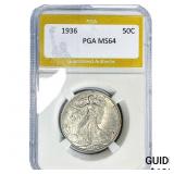 1936 Walking Liberty Half Dollar PGA MS64