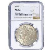 1882-CC Morgan Silver Dollar NGC MS62