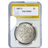1887-S Morgan Silver Dollar PGA MS63