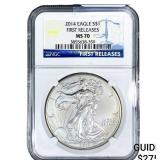 2014 Silver Eagle NGC MS70 First Releases
