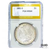 1881-S Morgan Silver Dollar PGA MS64