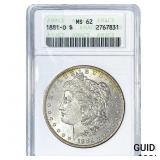 1881-O Morgan Silver Dollar ANACS MS62