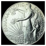 1915-S Silver Panama-Pacific Half Dollar CLOSELY U
