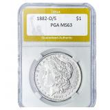 1882-O/S Morgan Silver Dollar PGA MS63