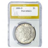 1886-O Morgan Silver Dollar PGA MS62+
