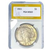 1921 Silver Peace Dollar PGA MS63