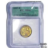 1937-D Buffalo Nickel ICG MS65