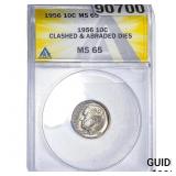 1956 Roosevelt Dime ANACS MS65 Clashed & Abraded D
